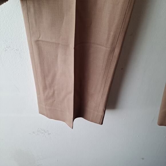 Lafayette 148 New York Barrow Pants Wool Blend Straight Leg Tan Women's Size 12 - Picture 8 of 11